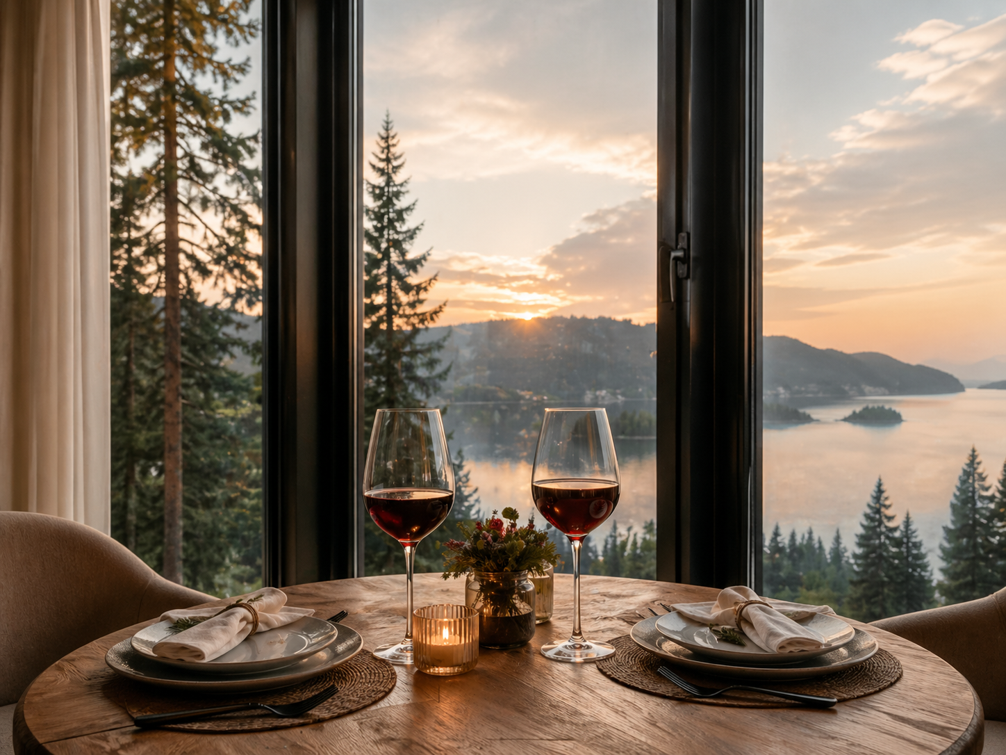 Озеро и сосны